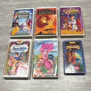 Disney VHS Movies - Lot of 6 Classic Movies